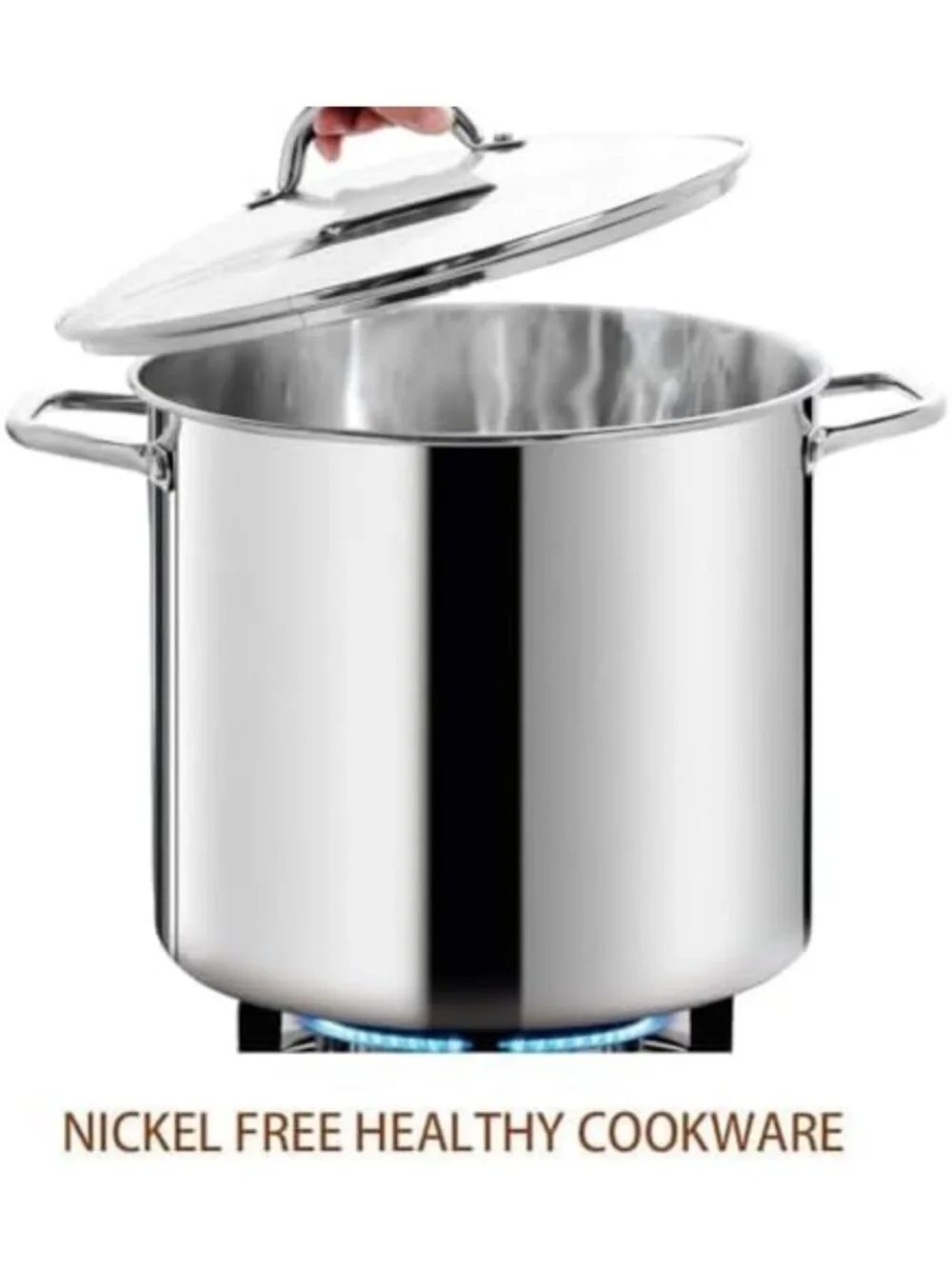 24 Quart Stainless Steel Stock Pot with Lid - Heavy Duty Induction Cookware